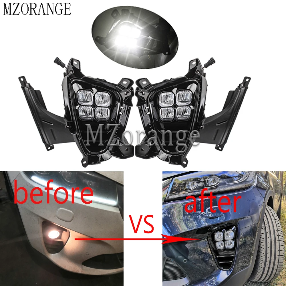 

2 шт., светодиодный дневные ходовые огни, противотуманные фары, ДХО, для KIA Sorento 2018, 2019