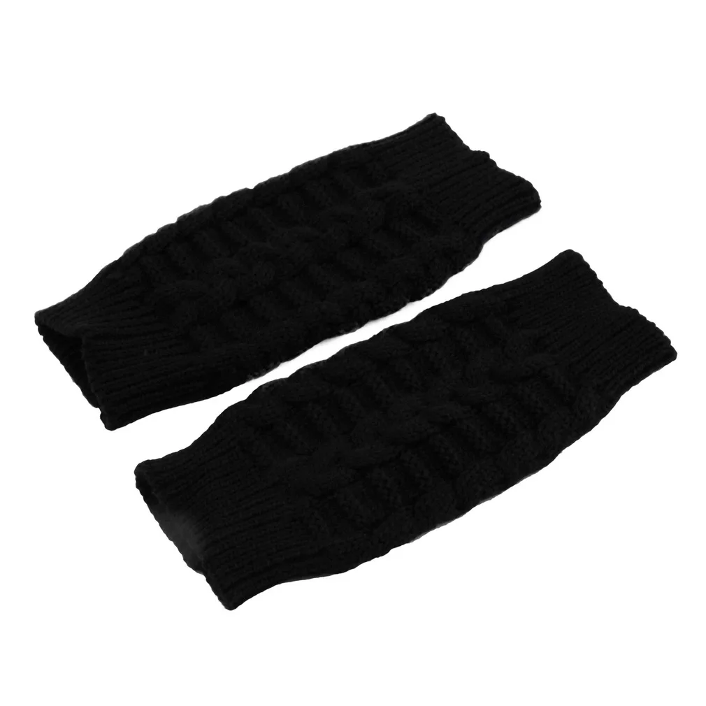 

Autumn Winter Women Warmth Knitted Arm Fingerless Gloves Long Stretchy Mittens Men Women Winter Hand Arm Warm Female Gloves