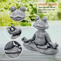 garden accessories resin frog figurine zen yoga frog statue outdoor indoor sculpture home garden decoration crafts figurines