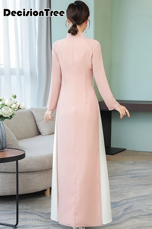 aodai cheongsam китайское платье традиционная Восточная одежда ao dai платья короткое Кружевное платье для женщин вьетнамское платье Ципао