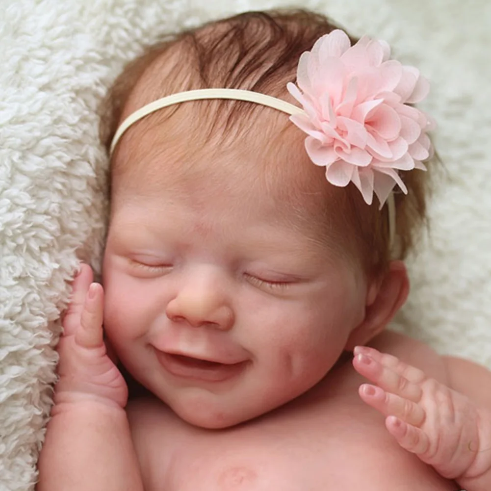 

55cm Cute DIY Assembly Smiley Face Silicone Non Toxic Simulation Reborn Baby Doll Kit Children Playmates Gift Eyes Full Body