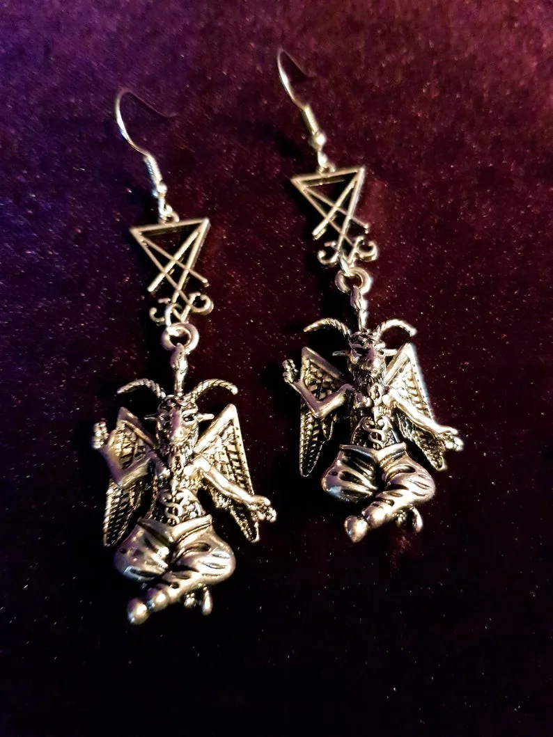 Серьги Baphomet Sigil of Lucifer серьги ювелирные изделия унисекс панк-оккультные |