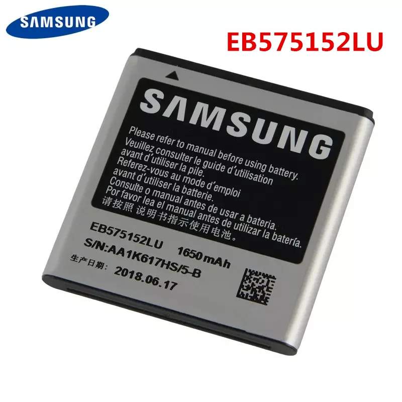 Оригинальный аккумулятор SAMSUNG EB575152LU EB575152VA/VU 1650 мАч для Samsung Galaxy S I9000 I589 I8250 I919 D710 i9001