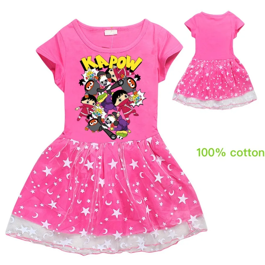 2020 летнее платье для девочек Детская Повседневная хлопковая Футболка до колена с