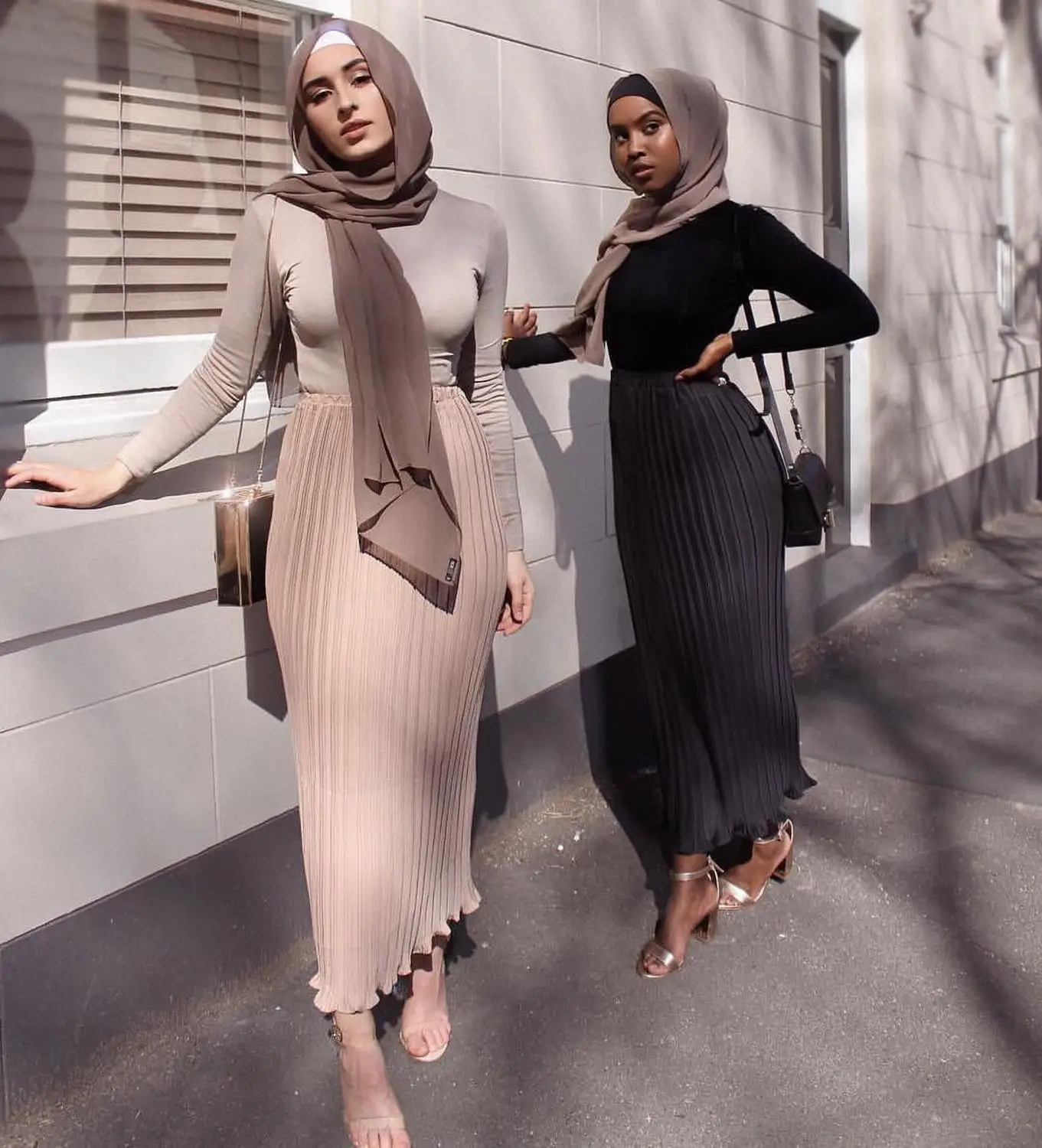 

Fashion Muslim Pleated Skirt for Women Sweet Draped Empire Islamic Clothing Ankle-Length Middle East Turkey Dubai Long Bottoms
