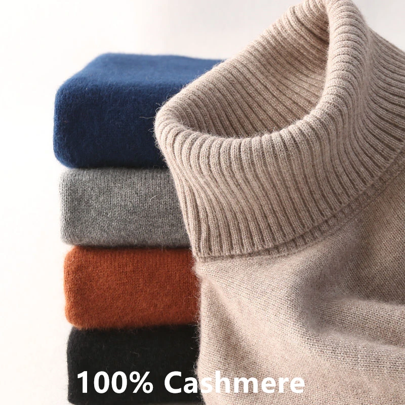 

100% Cashmere Turtleneck Men Sweater 2020 Autumn Winter Warm Mens Clothes Ropa Hombre Jumper Pull Homme Pullover Knitted Sweater