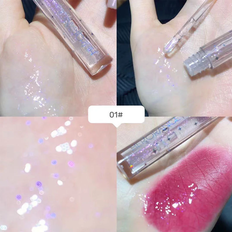 

HERORANGE Moisturizing Lip Gloss Comestic Long Lasting Waterprof Jelly Glass Lipstick Liquid Lip Glaze Lip Makeup TSLM2