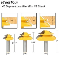 12 shank 45 degree lock miter router bit woodworking tenon milling cutter wood tool drilling trimming carpenter fraser holz