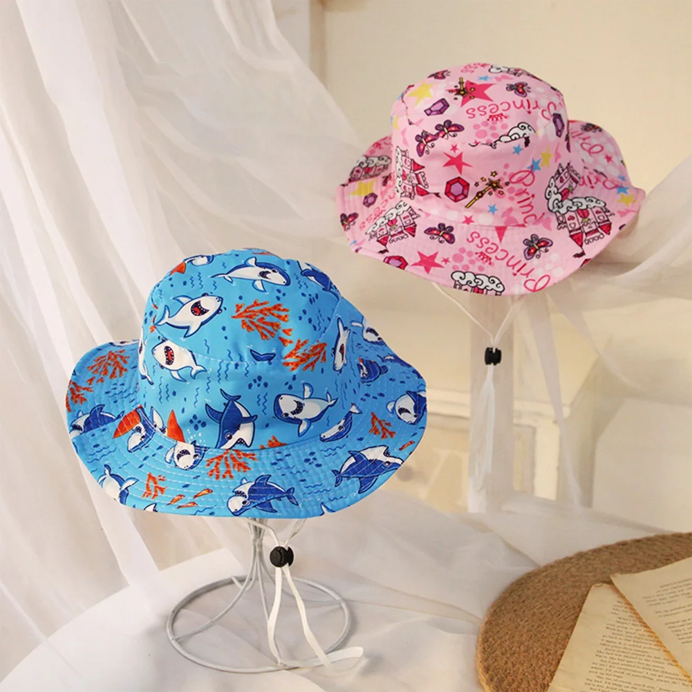

Summer Breathable Baby Bucket Hat Cartoon Animal Print Sun Hat Outdoor Kids Children Sun Fisherman Hat Panama Beach Sun Cap