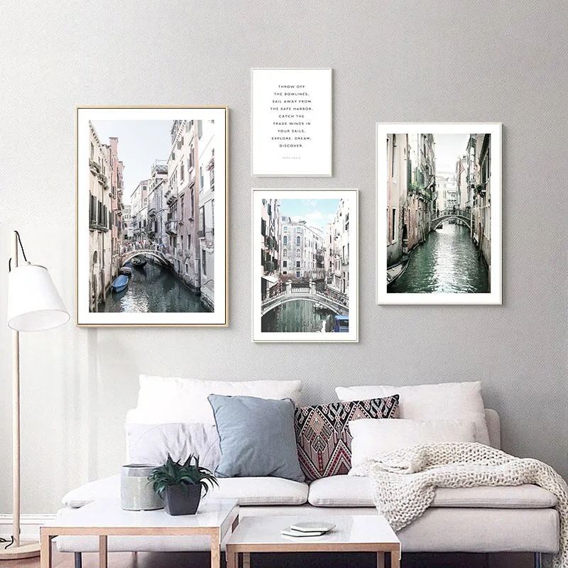 Venezia italia città Poster su tela architettura paesaggio stampa arte murale pittura immagine decorativa nordica decorazione do | Дом и сад