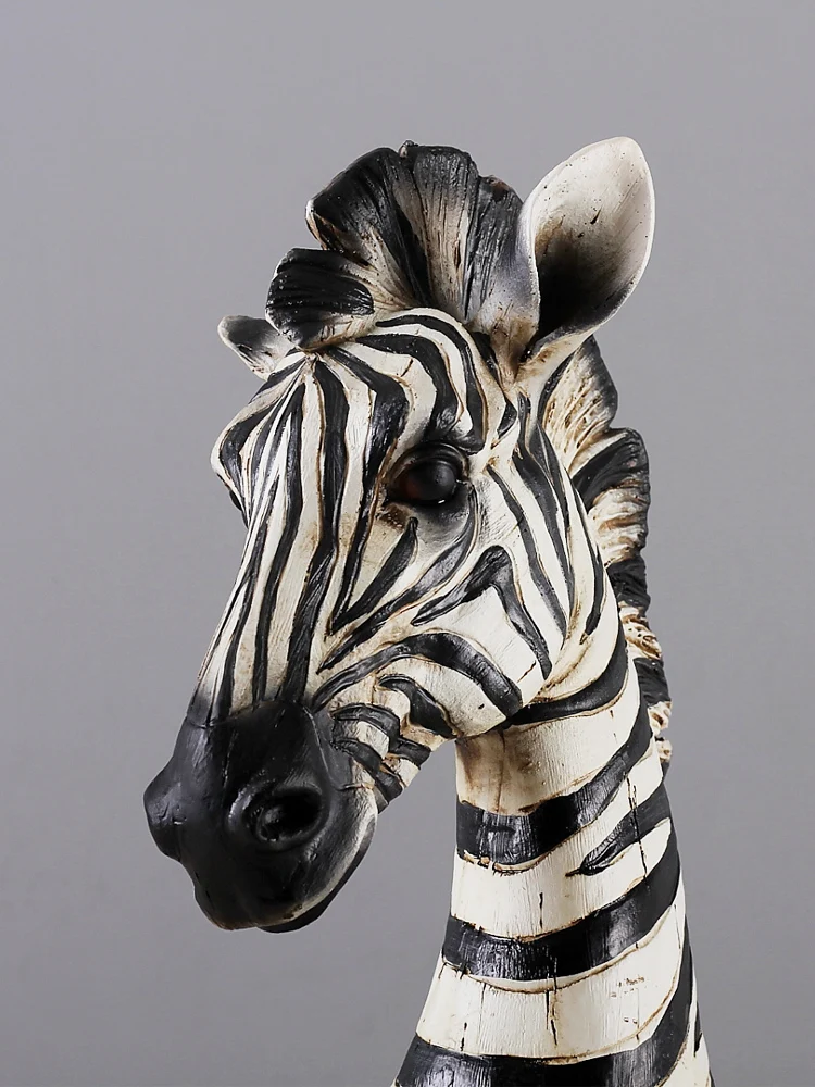 

[HHT] Nordic Retro Zebra Giraffe Animal Ornaments Home Living Room Entrance Office Shop Window Home Decoration Accessories