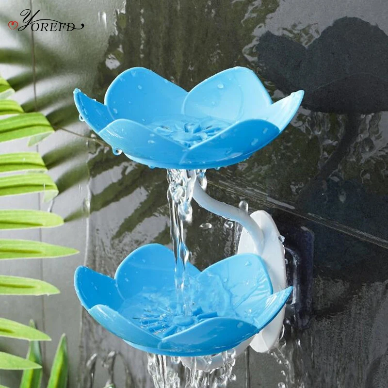 Креативный съемный двухслойный держатель мыла OYOREFD с лотосом милый настенный