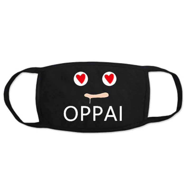 Пылезащитная хлопковая маска для лица в стиле панк черная мультяшная теплая и