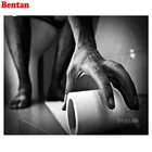 5D алмазная живопись туалетная бумага полный квадрат круглая дрель Черный Белый Вышивка Алмазная мозаика украшение для ванной комнаты