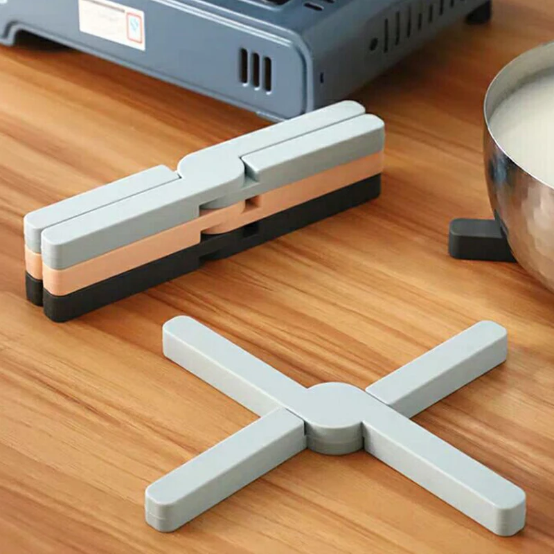 Silicone Placemat Foldable Cross Table Mat Heat Resistant Trivet Pad Plate Kitchen Accessories | Дом и сад