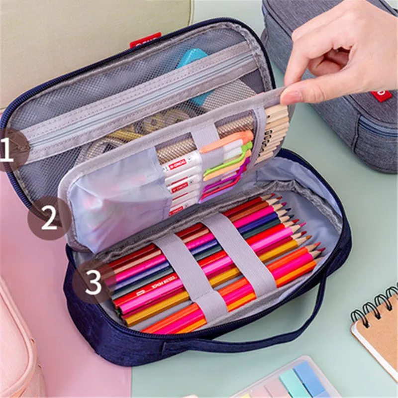 Высококачественный холщовый чехол для карандашей Портативная сумка однотонный