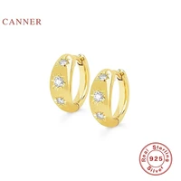canner wild octagonal star pattern earrings for women 100 real 925 sterling silver earrings hoops fine jewelry pendientes