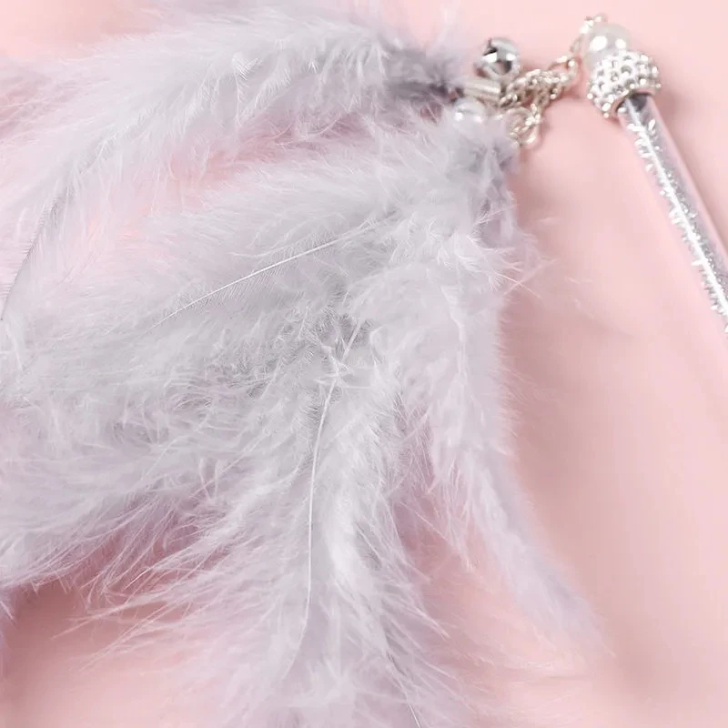 

HOT! Pet Cat Teasing Stick Interactive Cat Feather Toy Colorful Fairy Tease Cat Stick Bell Cat Queaky Paper Tassels Teaser Stick