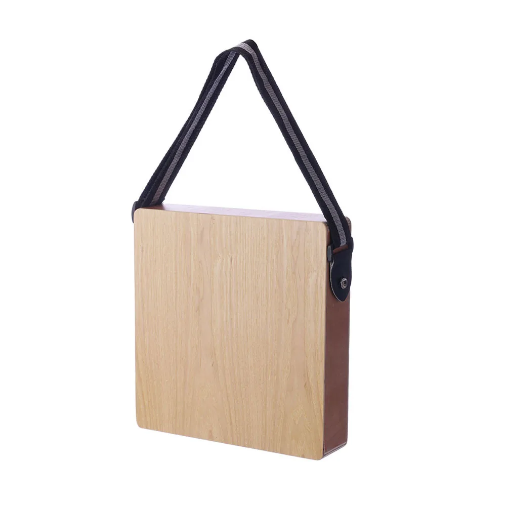 

Cajon Boxdrum Two Hands Black Travel Practice Drum Accompaniment Music Boxdrum Solid Wood Portable with Strap
