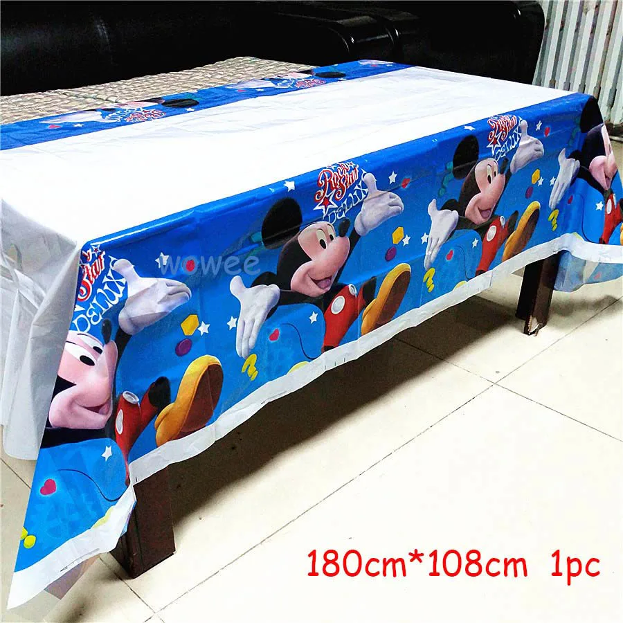 1pc Tablecloth Вечерние скатерти 108*180 см, вечерние скатерти с Микки и Минни Маус, одноразовые Декорации для детского дня рождения - Цвет: 1pc Tablecloth