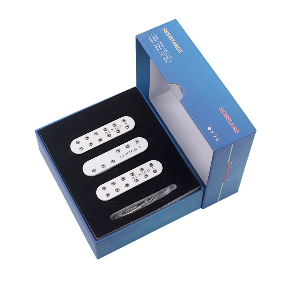 

3pcs Mini Alnico V Single Coil SSS Guitar Pickups Humbucker for Guitar Bass Musical Instrument GMN45 (White)