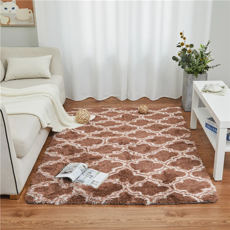 

Soft Carpet for Living Room Anti-slip Floor Kids Room Thick Carpets Rugs for Bedroom Home Decor Plush Rug Grey Rainbow Colors