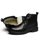 Ботинки мужские из натуральной кожи, теплые плюшевые ботильоны ручной работы для снега, уличная осенне-зимняя обувь, большой размер 50