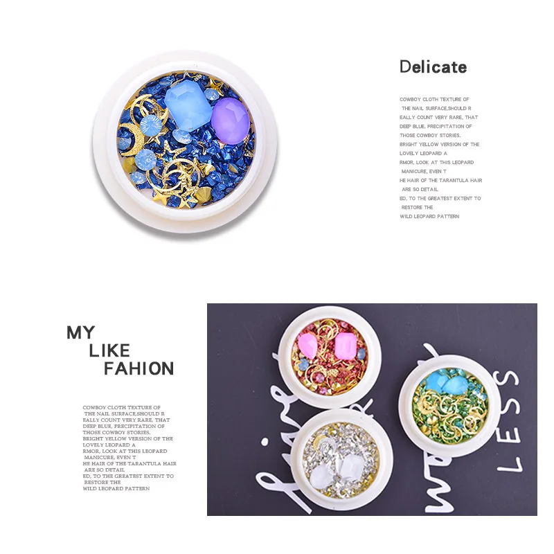 Коробка из нескольких аксессуаров смешанных с аксессуарами для дизайна ногтей