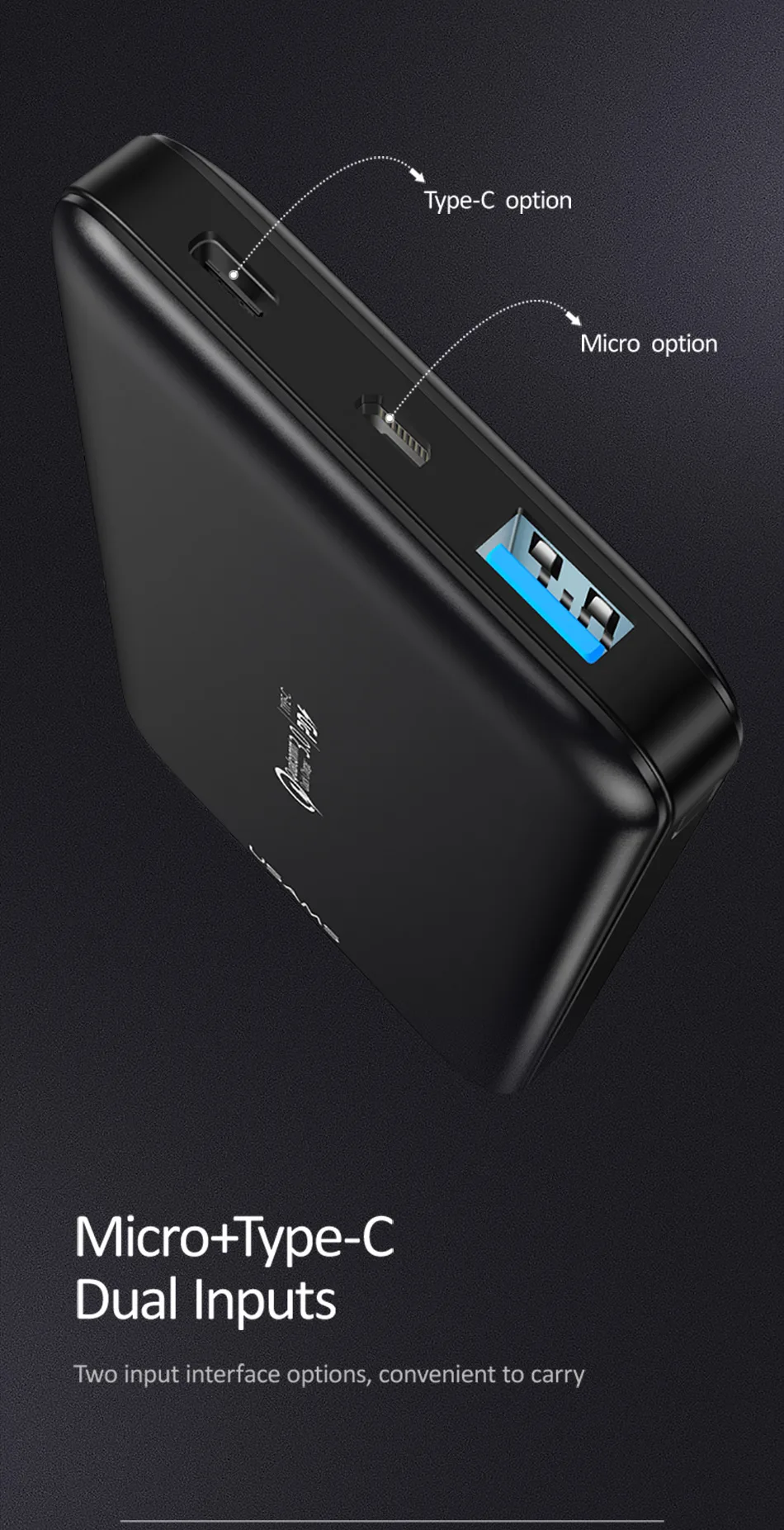 Quick charge power Bank, USAMS 10000 мАч PD Быстрая зарядка power Bank QC 3,0 power Bank type C USB зарядное устройство для iPhone Xiaomi 9 samsung
