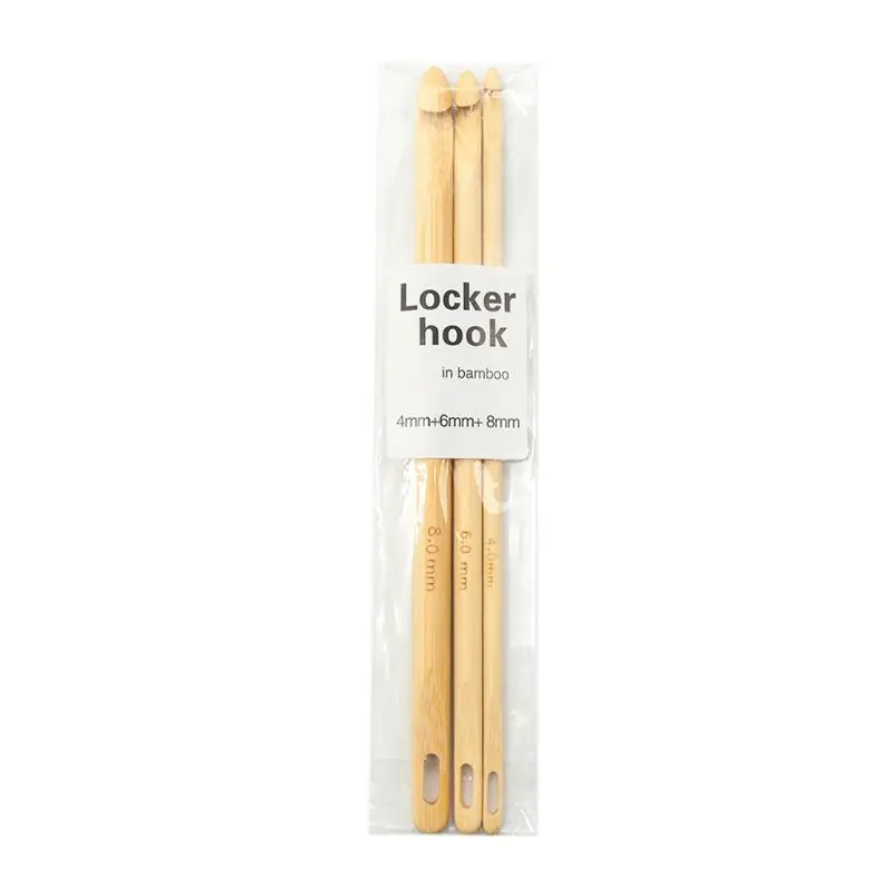 3pcs 4/6/8mm Wooden Locker Hook Set Crochet Thread Needles Hand Knitting Tool Crafts |