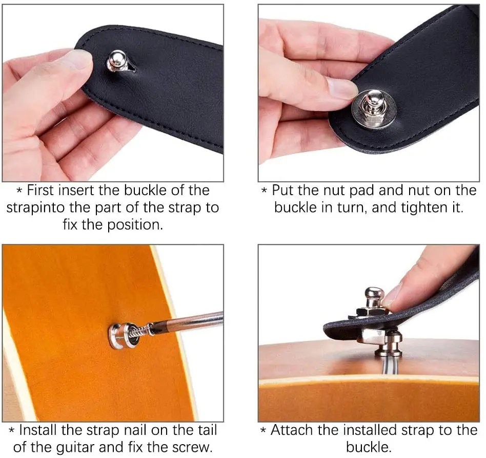 2 stücke gitarre strap lock mit leder matte metall taste halten engen leicht entfernen schraube für akustische elektrische bass gitarre stra