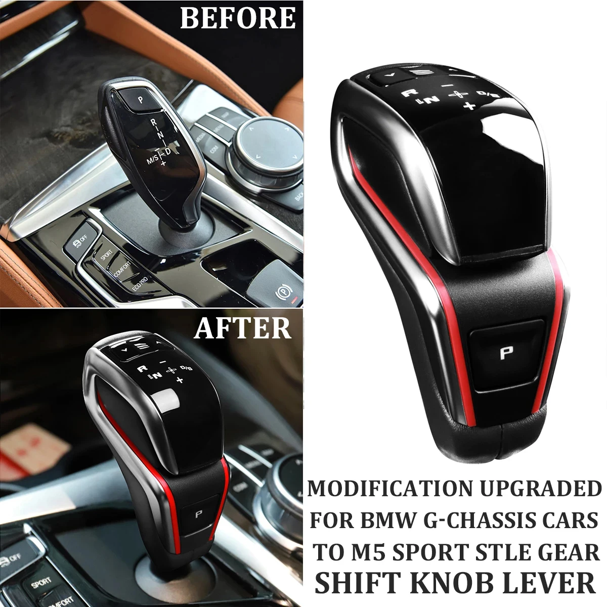 

LHD RHD Car Gear Shift Knob Lever Modified M5 Sport Style For BMW 5/6/7 Series G30 G31 G32 G11 G12 X3 G08 G01 X4 G02 2018-2021