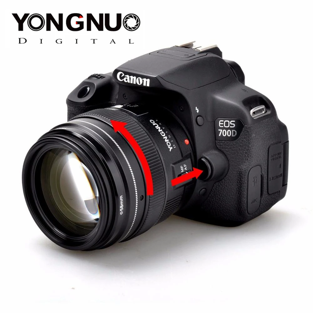 YONGNUO 100 мм yn100мм F2 Большая диафрагма Средний телеобъектив для Canon EF Mount 5D 5D IV 1300D T6 760D 1300D Nikon камера
