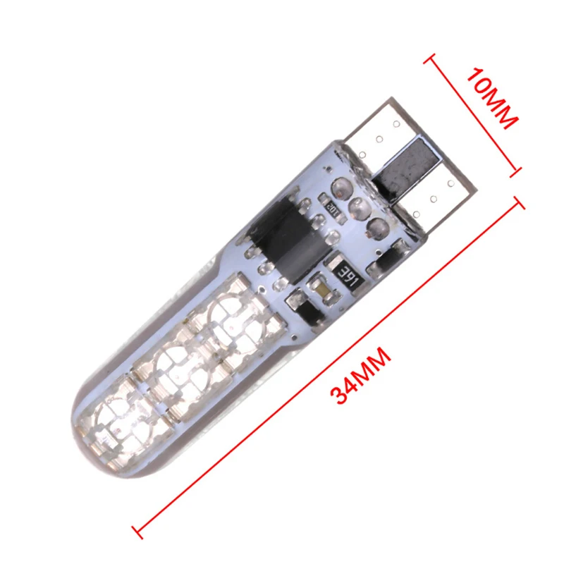 2x T10 водонепроницаемый W5w 501 Автомобильный Клин боковой свет Bulb-6SMD 5050 RGB