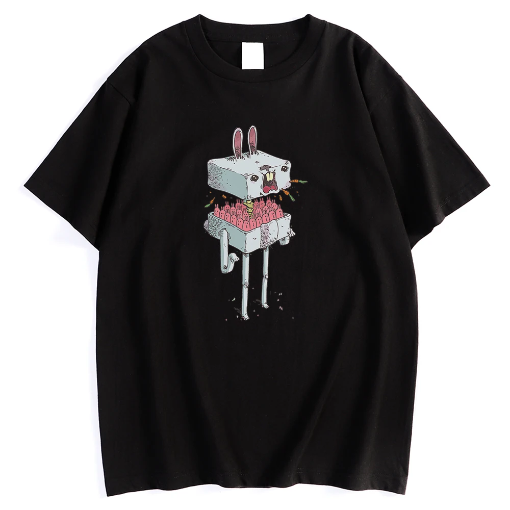 

Мужская футболка с принтом Rabit Caaratoon, уличные высококачественные футболки, спортивные футболки с круглым вырезом, стильные удобные мужские ...