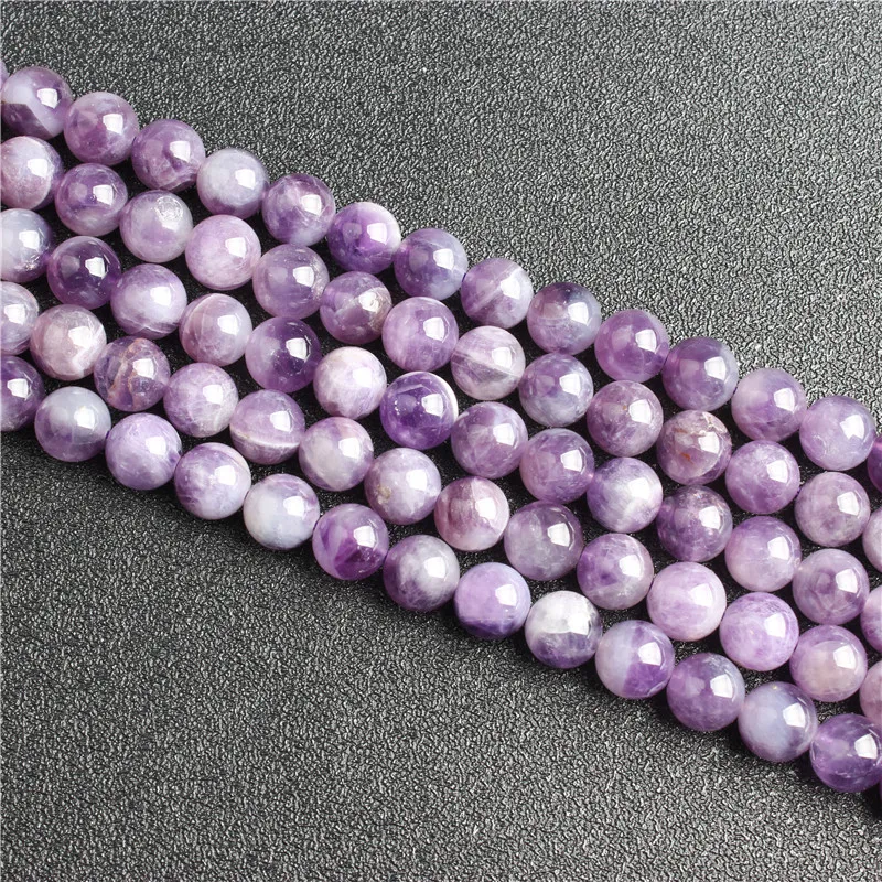 

Fashion jewelry 4 / 6 / 8 / 10 / 12mm dream amethyst loose beads natural stone suitable for DIY bracelet necklace accessories