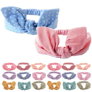 Повязка на голову детская эластичная, с кроличьими ушками, 9 цветов, младенцы, малыши, дети