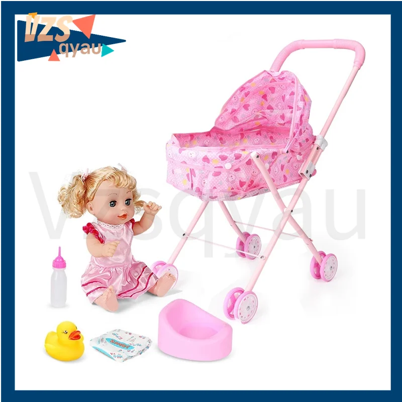 

Baby Stroller Baby Play House Pretend Play Toys Assemble For Kids Grils Simulation Furniture toy Doll House Accessories New