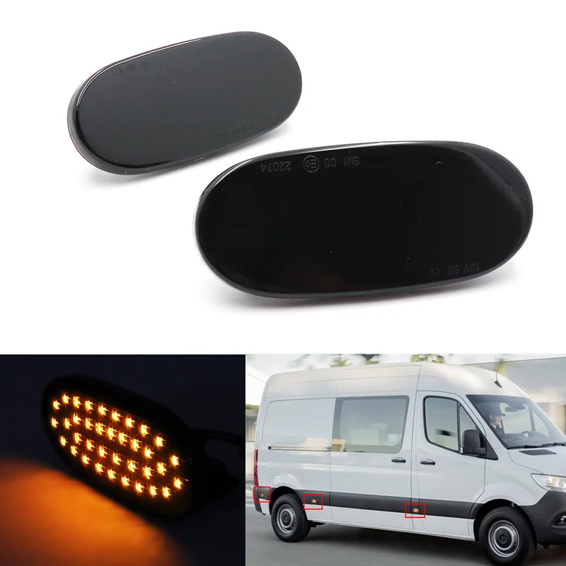 

6x Amber LED Side Marker Light Repeater Indicator Turn Signal Panel Lamp For Benz Sprinter W906