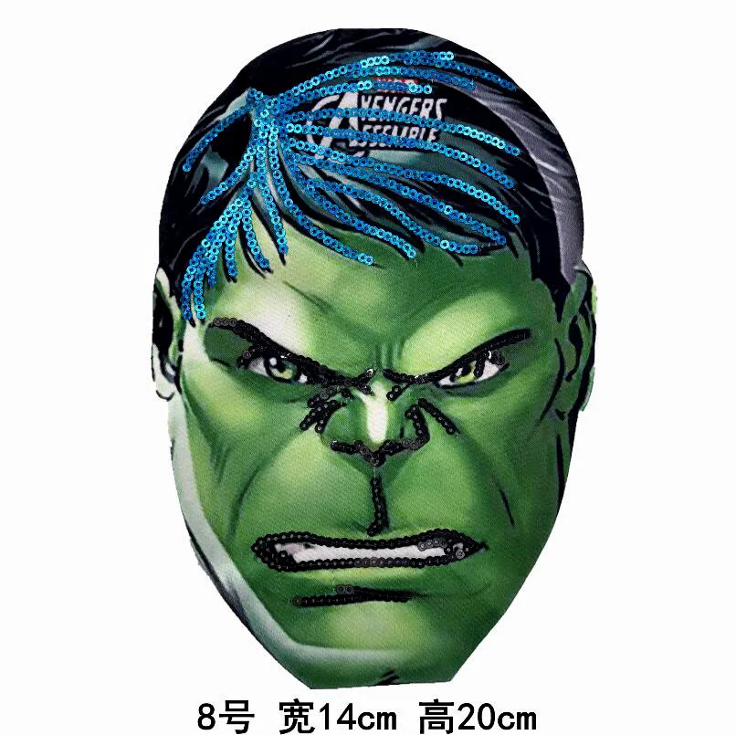8 Pulaqi Sequin Avengers Patch DIY Embroidered Patches For Clothing Sew On Patches Cartoon Marvel Stickers Badge Patch For Clothes - Цвет: 8