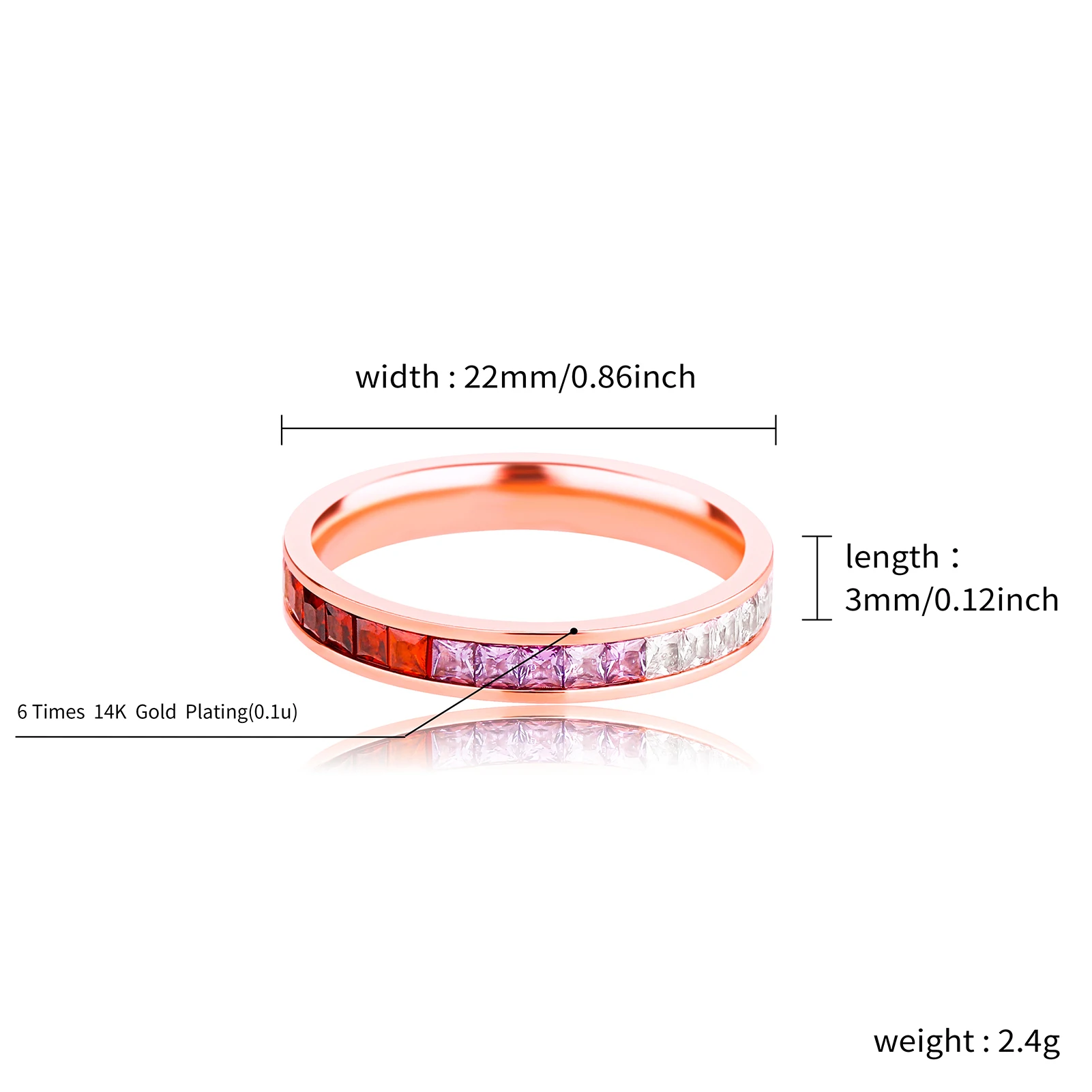 

GUCY Classic Wedding Women Ring Simple Finger Rings With Middle Paved CZ Stones Understated Delicate Female Engagement Jewelry