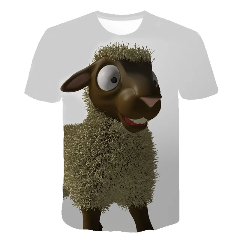 

2021 summer new 3D printing cute stupid bear boy girl funny t-shirt cartoon children animal children clothes baby t-shirt