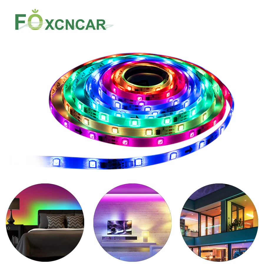 Bluetooth светодиодный ленточный светильник WS2811 IC RGB 5050 гибкий 12 В умная ленточная