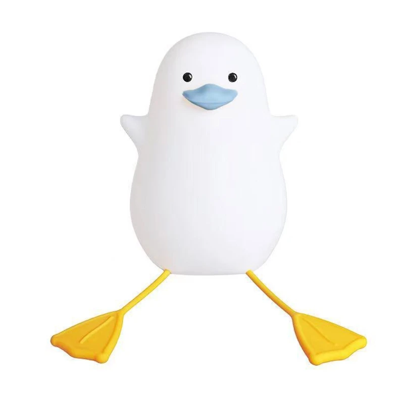 

H052 Cute Little Duck Led Night Light Soft Touch Baby Children Cartoon Lamp 2 in 1 Mobile Phone Holder Home Room Decoration