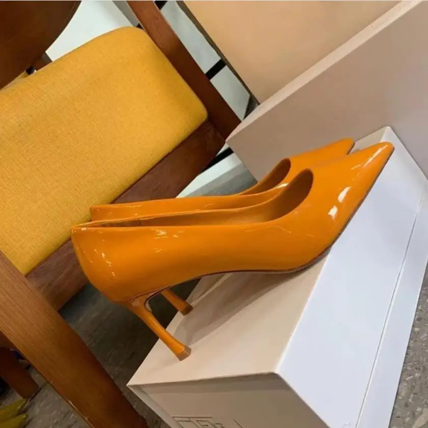 

2020 new women's high heels fashion trend leather banquet business leisure shopping pure handmade shoes