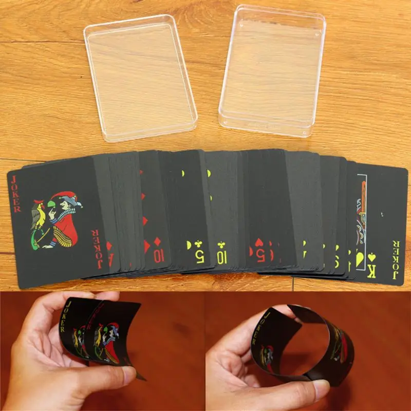 

Black PVC Scrub Poker Waterproof Plastic Playing Cards Club Party Board Game Creative Gifts