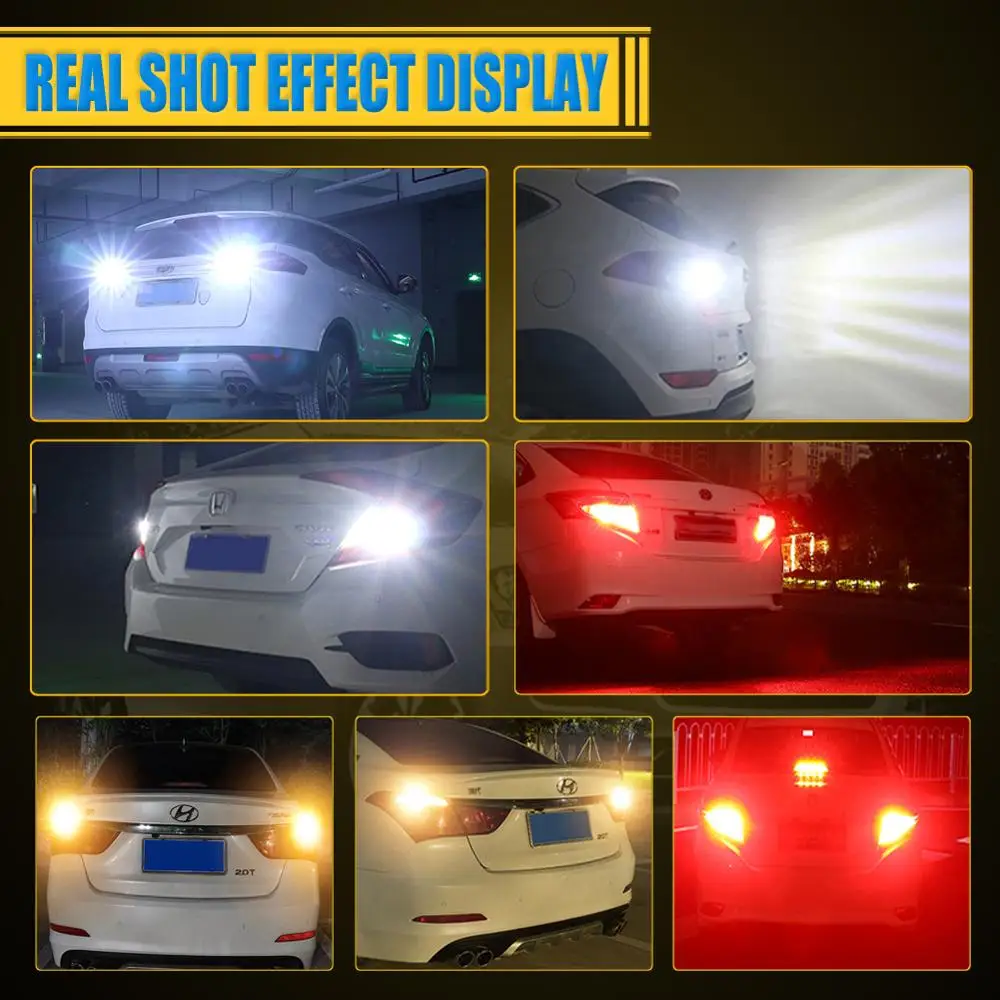 

2x 1156 BA15S 1157 P21/5W 7443 W21W 3157 LED Car Tail Bulb Brake Light Reverse Lamp Auto For Benz VW Ford Mazda Volvo Skoda Seat