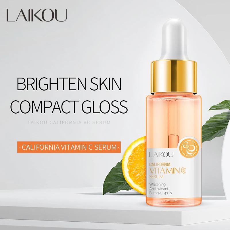 

LAIKOU 100% Pure Vitamin C Whitening Face Serum Hyaluronic Acid Moisturizing Brighten Acne Removal Anti Aging Wrinkle Essence