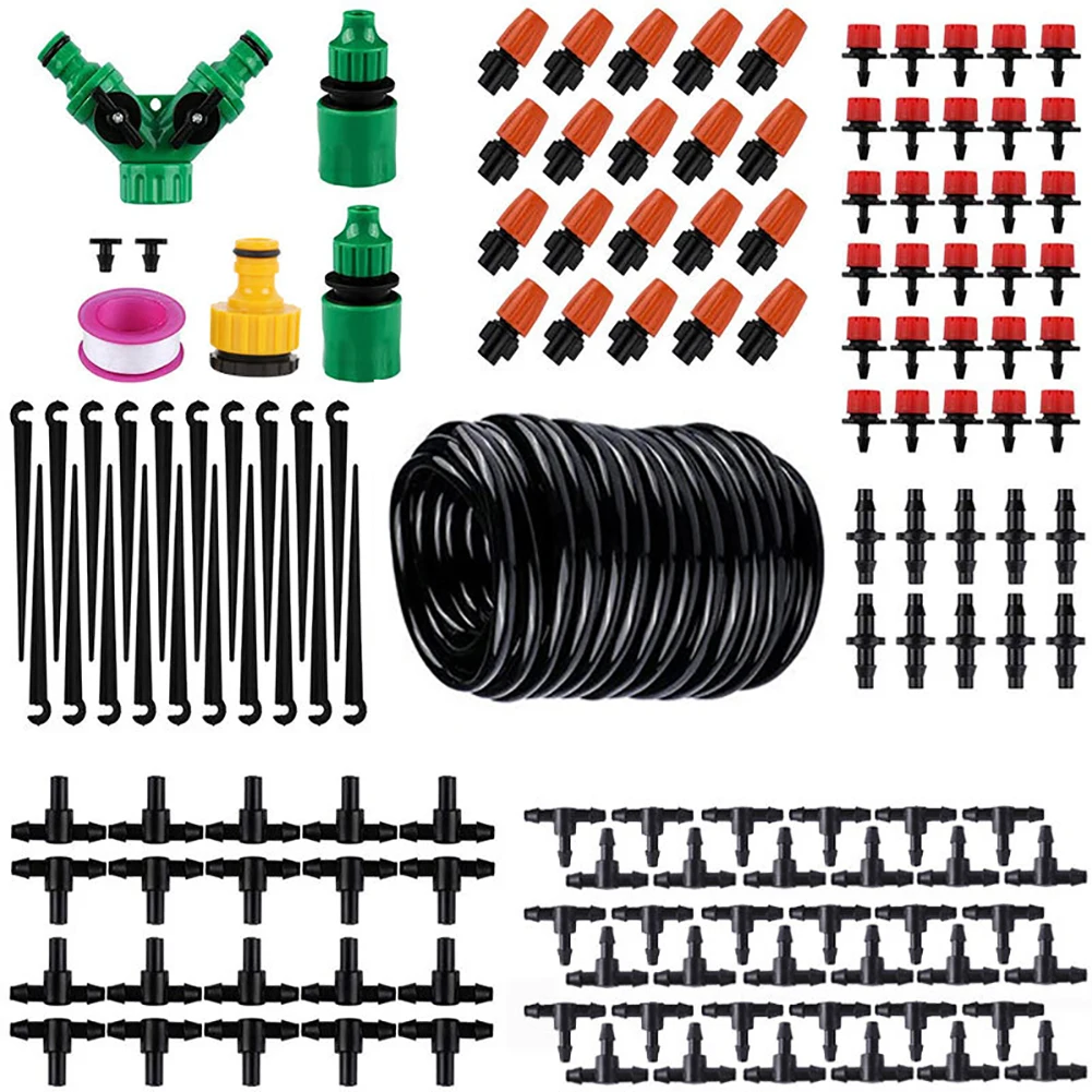 

144Pcs/Set Drip Irrigation Kit, 30 Meters Hose Automatic Irrigation System Garden Micro Flow Drip Watering Irrigation Kits