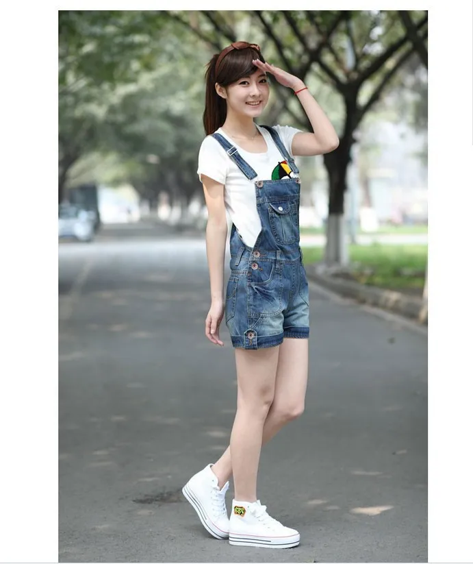 2020 Ретро летний женский студенческий свободный джинсовый комбинезон больших